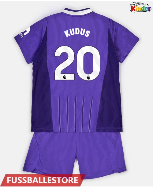 Günstige Tottenham Hotspur Mohammed Kudus #20 3rd trikot Kinder 2026-27 Kurzarm (+ Kurze Hosen)